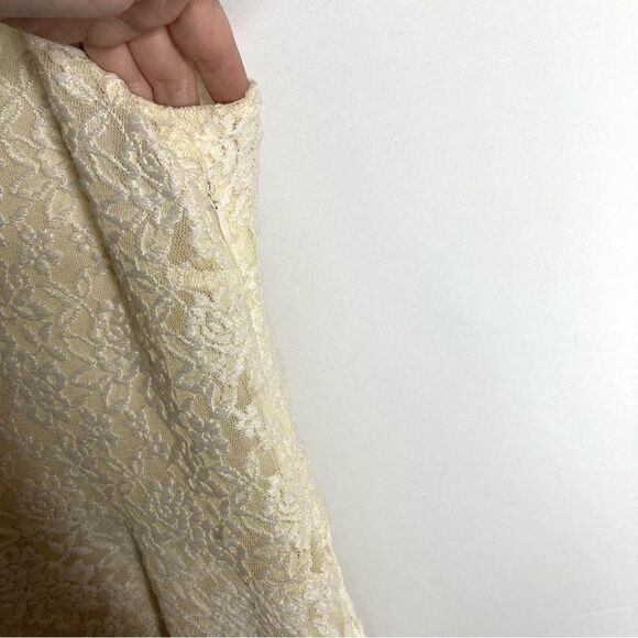 Free People Cream Lace Gold Metallic Ombre Dress Size Small - Picture 9 of 14